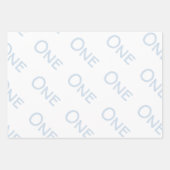 Blass blau weiß ein Jahr alt Geschenkpapier Set (Vorderseite 3)