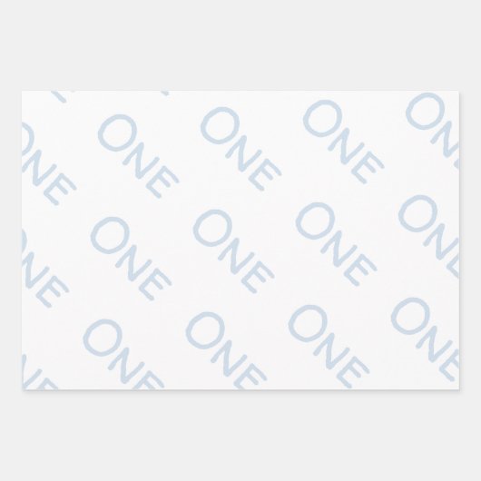 Blass blau weiß ein Jahr alt Geschenkpapier Set (Vorderseite 3)