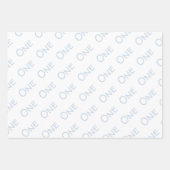 Blass blau weiß ein Jahr alt Geschenkpapier Set (Vorderseite 2)