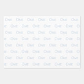 Blass blau weiß ein Jahr alt Geschenkpapier Set (Vorderseite)