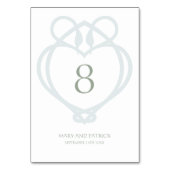 Blass Blue Celtic Irish Swan Liebe Knot Wedding Tischnummer (Rückseite)