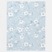Blass Blue Country Stil Blumenmuster Fleecedecke (Vorderseite)