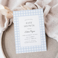 Blass Blue Gingham Classic Boys Baby Shower