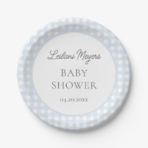Blass Blue Gingham Classic Boys Baby Shower