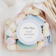 Blass Blue Gingham Classic Boys Baby Shower