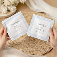 Blass Blue Gingham Classic Boys Baby Shower