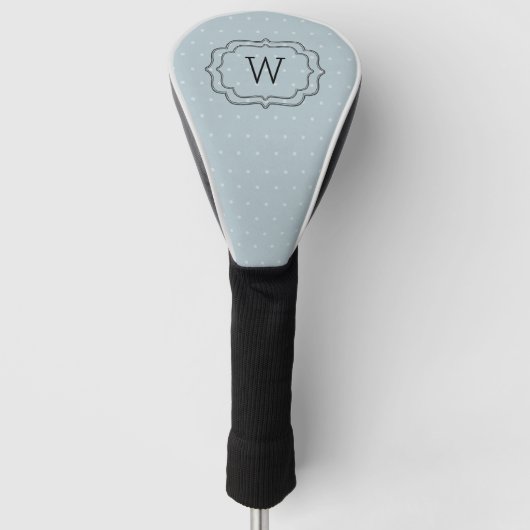 Blass Blue Polka Dot Mit Monogramm Golf Headcover (Vorderseite)