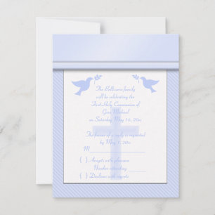 Blass Blue Strip Erste heilige Communion RSVP Card Karte