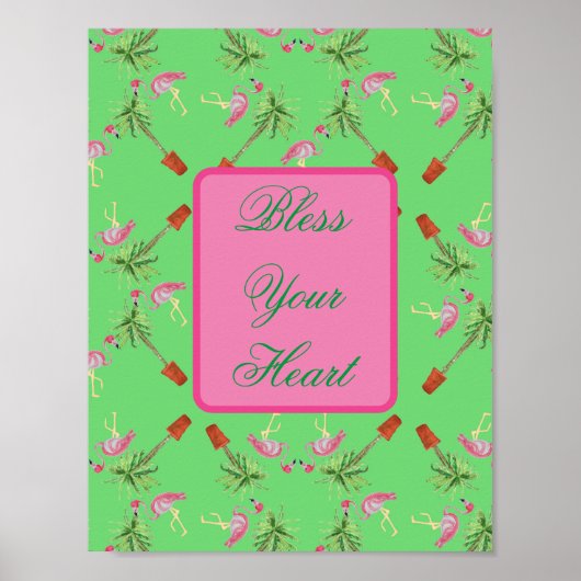 Blass dein Herz rosa Flamingo Flamingos Kunstdruck Poster (Vorne)