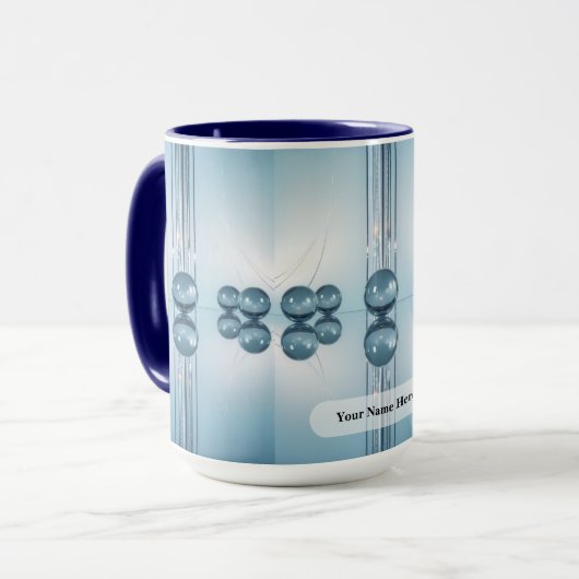 Blass eisblauer Kreis Platin- Orb Tasse (Vorderseite Links)