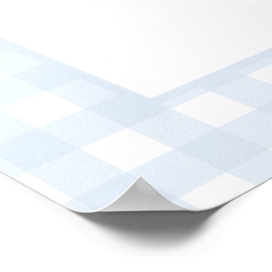Blass Gingham Classic Baby Boy Begrüßungszeichen Poster (Ecke)