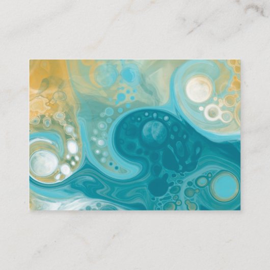 Blass, Gold, Aquamarin, türkisfarbener Marmor Kuns Visitenkarte (Rückseite)