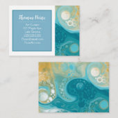 Blass, Gold, Aquamarin, türkisfarbener Marmor Kuns Visitenkarte (Vorne/Hinten)