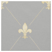 Blass Gold Fleur-de-Lis (groß) Grau Stoff (Nahaufnahme)