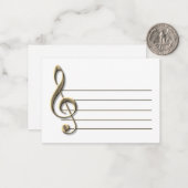 Blass Gold Treble Clef Blank Notecard Mitteilungskarte (Vorderseite/Rückseite Beispiel)