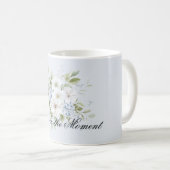 Blass Himmelblau Weiße Blüten Kaffeetasse (VorderseiteRechts)