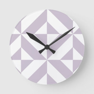 Blass kühle Trauben geometrisches Deco-Würfelmuste Runde Wanduhr
