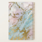 Blass-Marmor-Gold-Türkis-Monogramm Planer (Rückseite)