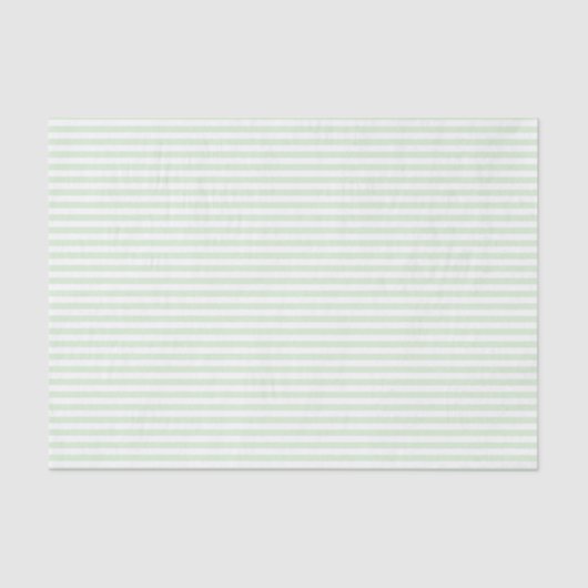 Blass Milky Jade Green und White Strip Muster Seidenpapier (Vorderseite)