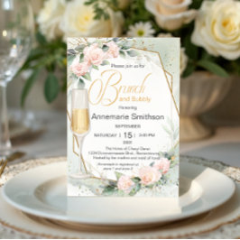 Blass Pachy Pink Blume Brunch und Brause Dusche Einladung