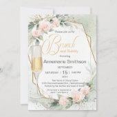 Blass Pachy Pink Blume Brunch und Brause Dusche Einladung (Vorderseite)