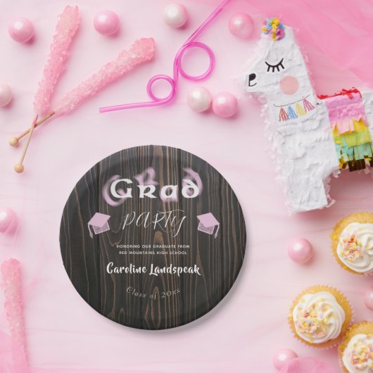 Blass Pink Blurred Typografy Graduation Party Pappteller (Party)