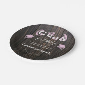 Blass Pink Blurred Typografy Graduation Party Pappteller (Schrägansicht)