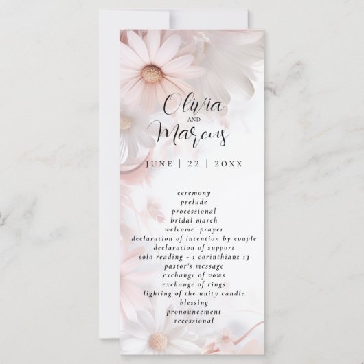 Blass Pink Daisy Wedding Program (Vorderseite)