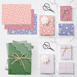 Blass pink delikate pattern Wrapping paper Geschenkpapier Set