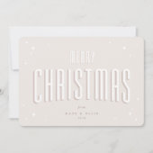 Blass Pink Frohe Weihnachten Retro Sterne flach (Vorderseite)