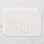 Blass Pink Frohe Weihnachten Retro Sterne Flaches (Vorderseite)