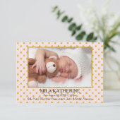 Blass Pink Gold Glitzer Dots-3x5 Geburtsankündigun Ankündigung (Stehend Vorderseite)