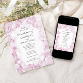 Blass Pink Hydrangea Blume Wasserfarbenhochzeit Einladung