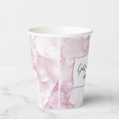 Blass Pink Hydrangea Blume Wasserfarbenhochzeit Pappbecher (Rechts)