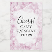 Blass Pink Hydrangea Blume Wasserfarbenhochzeit Weinetikett (Einzelnes Label)