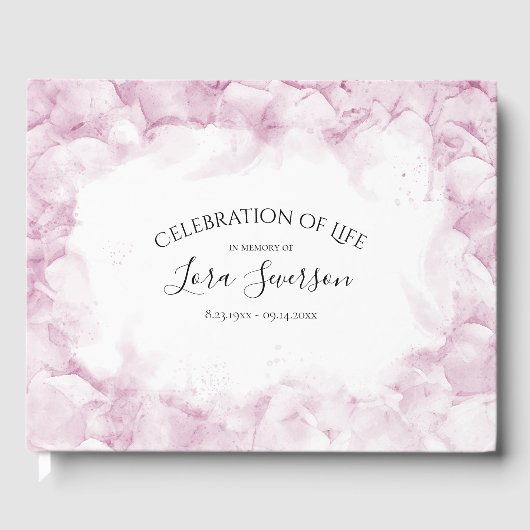 Blass pink Hydrangeas Feier zum Gedenken an das Le Gästebuch (Vorderseite)