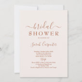 Blass Pink Minimal Boho Bridal Dusche Einladung (Vorderseite)