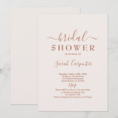 Blass Pink Minimal Boho Bridal Dusche Einladung (Vorne/Hinten)