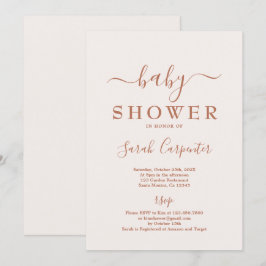 Blass Pink Minimal Boho Kinderdusche Einladung