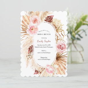 Blass Pink Modernes Boho Arch Pampas Grass Floral Einladung