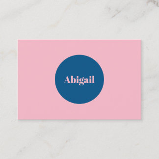 Blass Pink Schnorchel Blau Modernes Ovale Visitenkarte