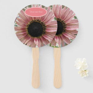 Blass Pink Sonnenblume Personalisiert Fächer