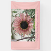 Blass Pink Sonnenblume Personalisiert Geburtstag Banner (Vertikal)
