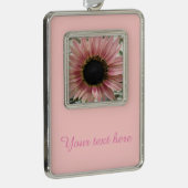 Blass Pink Sonnenblume Personalisiert Rahmen-Ornament Silber (Rechts)