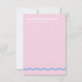 Blass Pink und Französisch Blue Wavy Frame Persona Dankeskarte (Vorderseite)