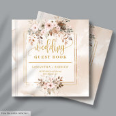 Blass Pink und Gold Herbst Boho Wedding Gästebuch
