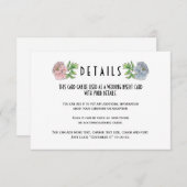 Blass pinkfarbene blaue Pfingstkörner Hochzeitsdet Begleitkarte (Vorne/Hinten)