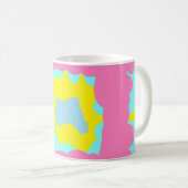 Blass pinkfarbig, blau, groß, gemustert, trinkbar kaffeetasse (VorderseiteRechts)