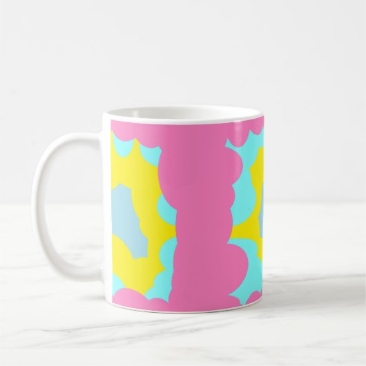 Blass pinkfarbig, blau, groß, gemustert, trinkbar kaffeetasse (Links)