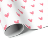 Blass Red Valentines Herz auf Weiß Geschenkpapier (Rolleneckpunkt)